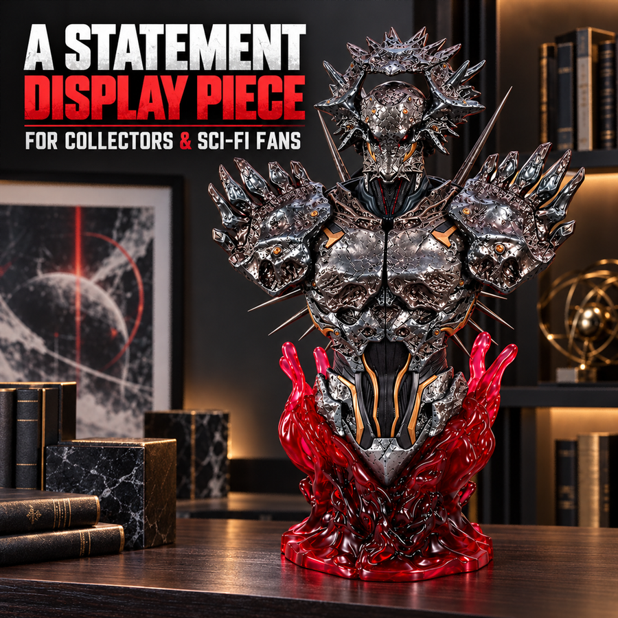 LINGCAGE LIN YUANZHE 1/4 Bust — Articulated Armor · Red LED Eyes · 999 Edition