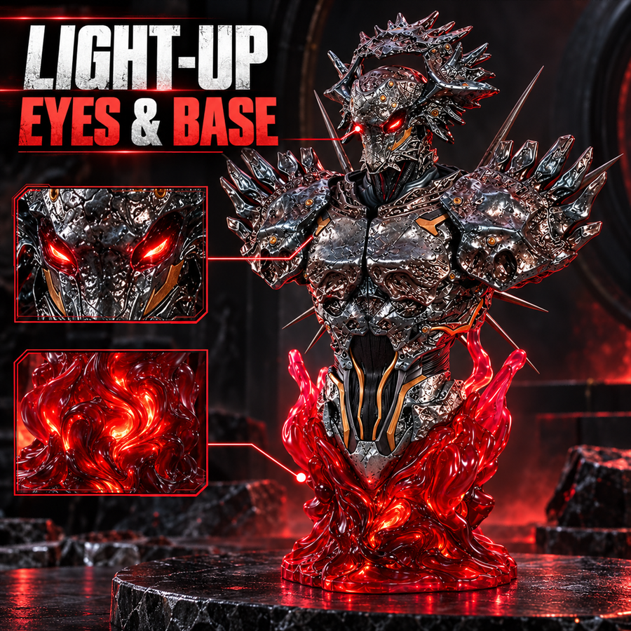 LINGCAGE LIN YUANZHE 1/4 Bust — Articulated Armor · Red LED Eyes · 999 Edition