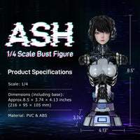 LINGCAGE ASH 1/4 Scale Bust — Hand-Painted Polystone · Machined Alloy Base · 500 Edition